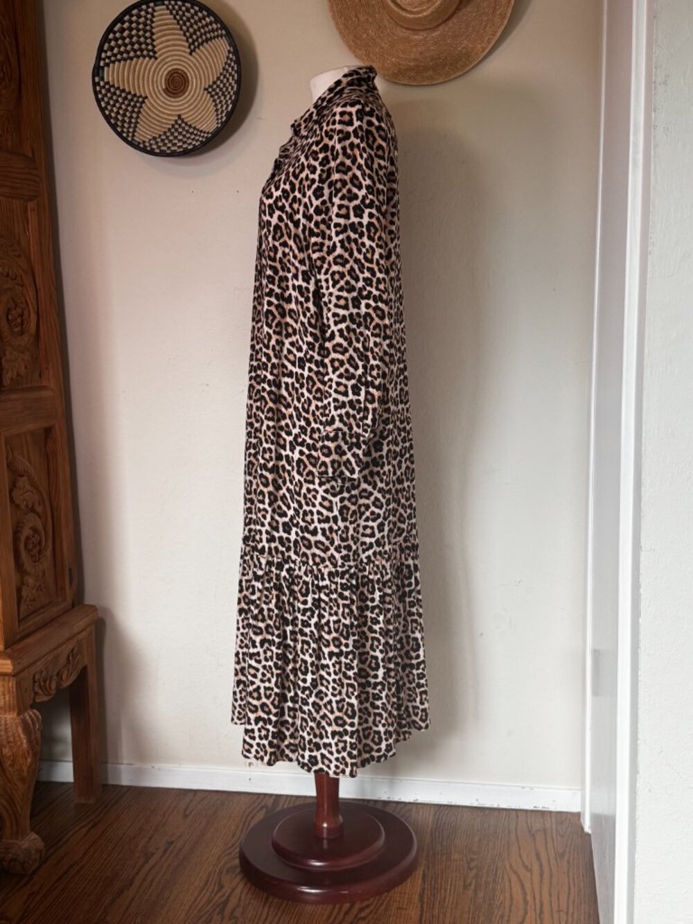 H&M Cheetah Midi Dress, LG - Picture 2 of 5